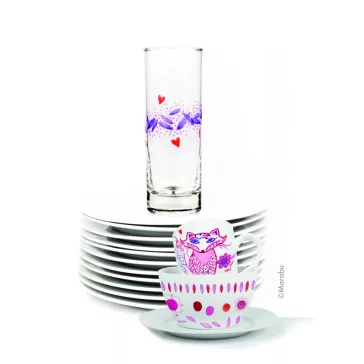   Marabu Porcelain & Glas filctoll szett - "Fantasy", 5 x 1-2 mm