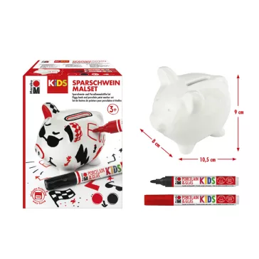   Marabu KiDS Porcelain & Glas filctoll szett - 2 db filc + malacpersely