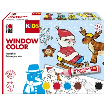   Marabu KiDS Window Color üvegmatrica festék szett - "Karácsony", 6 x 25 ml