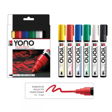 Marabu YONO Marker akrilfilc szett - 6 x1,5-3 mm