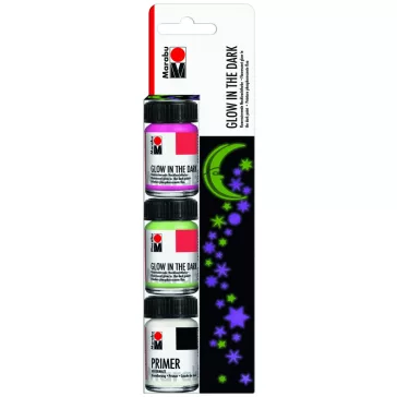   Marabu Glow in the Dark világító festék szett - „Dream”, 3 x 15 ml