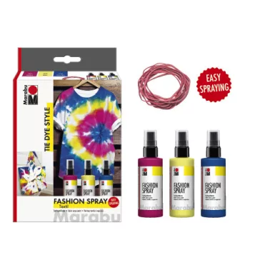   Marabu Fashion Spray textilfesték spray szett - "Tie Dye", 3 x 100 ml