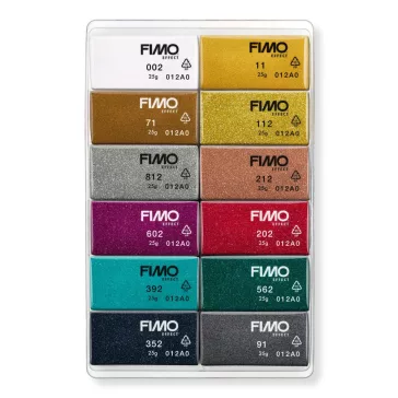   FIMO Effect süthető gyurma készlet - 12 x 25 g, Szikrázó Színek