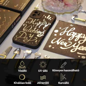   Let's Resin tükörkróm fémhatású filctoll készlet - 6 db, arany, ezüst színekben