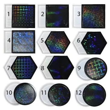 Szilikon öntőforma - hologramos alátét, hatszög 2.